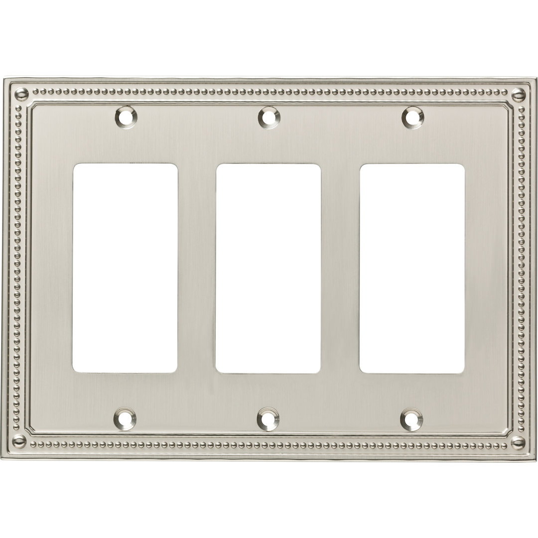 Classic Beaded 3-Gang Rocker Wall Plate Franklin Brass 