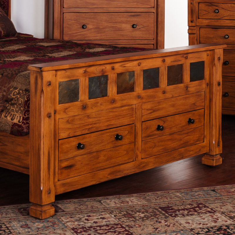 Solid Wood Platform Storage Bed, King