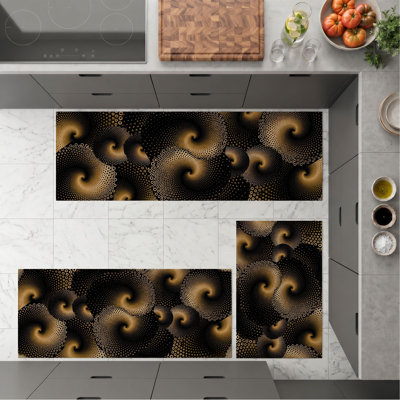 Swirl Pattern Non-Slip Washable Kitchen Mats