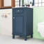 Meuble-lavabo autoportant avec lavabo en céramique, tablette réglable et porte à fermeture en douceur-291913728