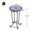 Table d'appoint de patio, bleu et noir