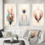 «Glorious Elegance Nouveau Abstract Geometric III», 3 pièces sur toile-1120371738-1120371737