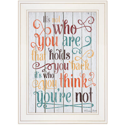«Who You Think You Are», art mural encadré pour salon, décoration murale par Susan Ball