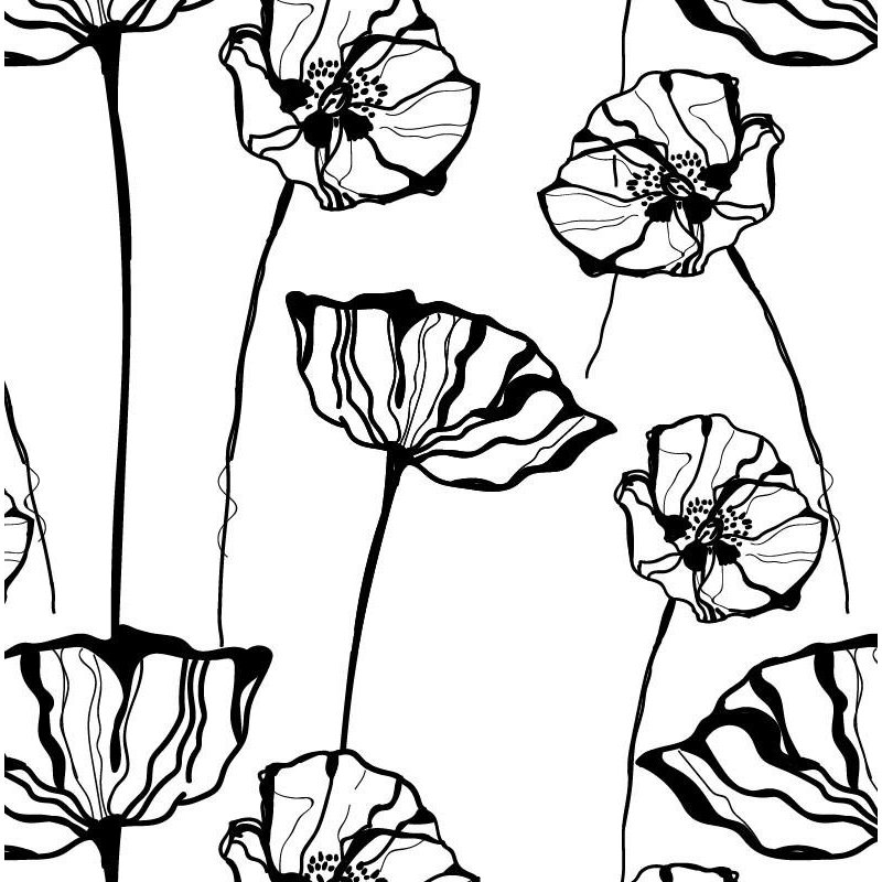 Rouleau de papier peint L 27 pi x l 25 po Poppy S Croquis