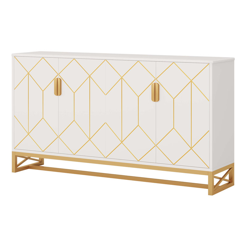 59" Modern Sideboard Buffet Kitchen Storage Cabinet with Doors