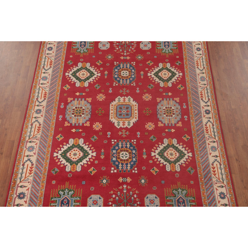 Geometric Kazak Oriental Area Rug 7x10
