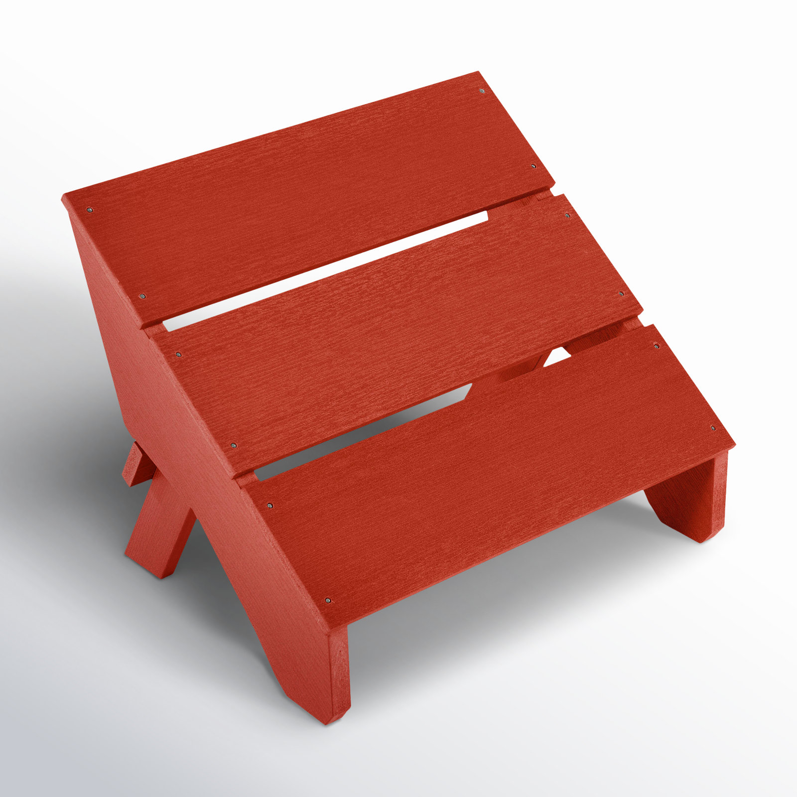 Byrnes Outdoor Ottoman, Rustic Red