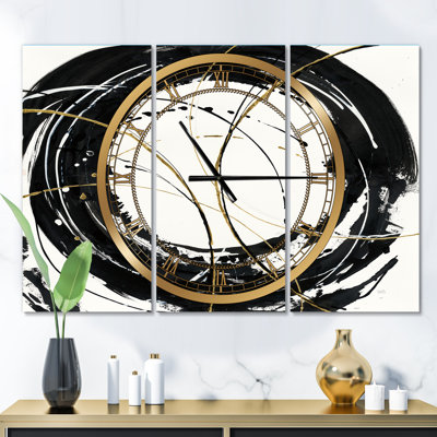 Cercle métallique doré - horloge murale moderne