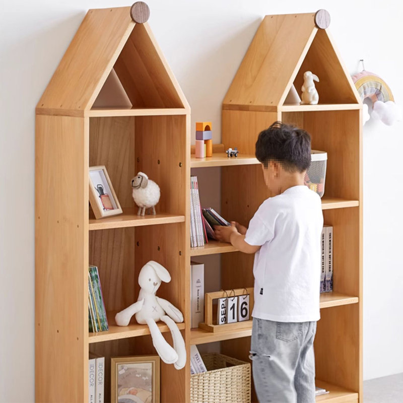 Bibliothèque de rangement de style nordique, (7 tablettes) H 57,48 po x l 45,67 po x P 12,99 po