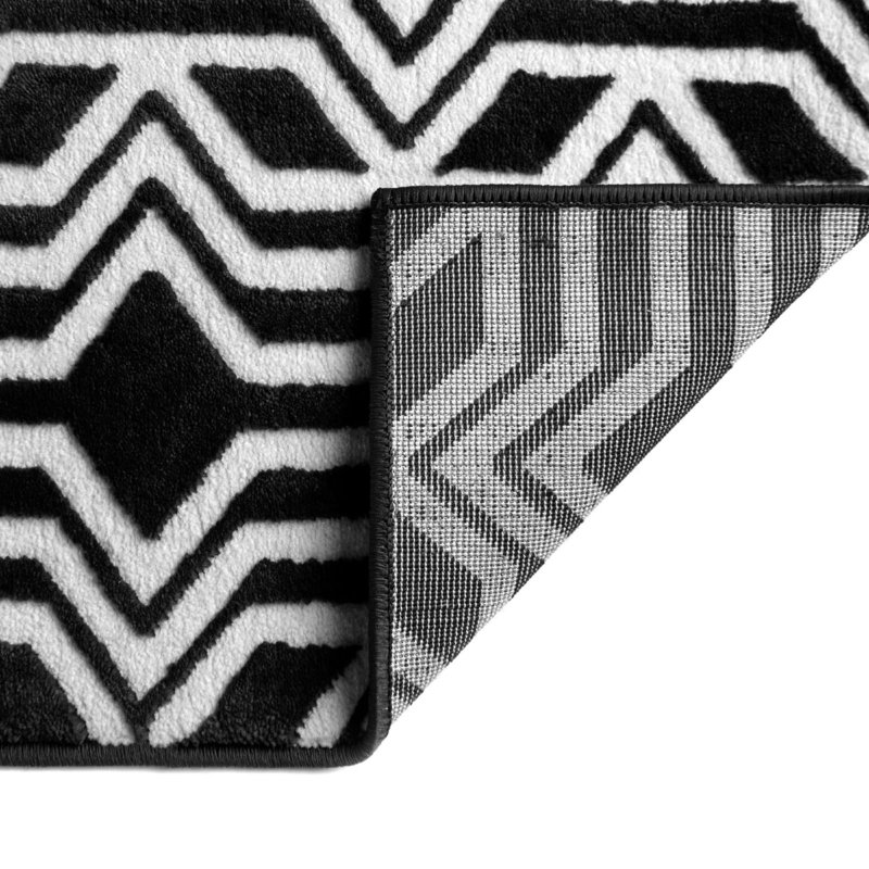 Tapis contemporain Bramore couleur zèbre, Rectangle 9 pi x 12 pi