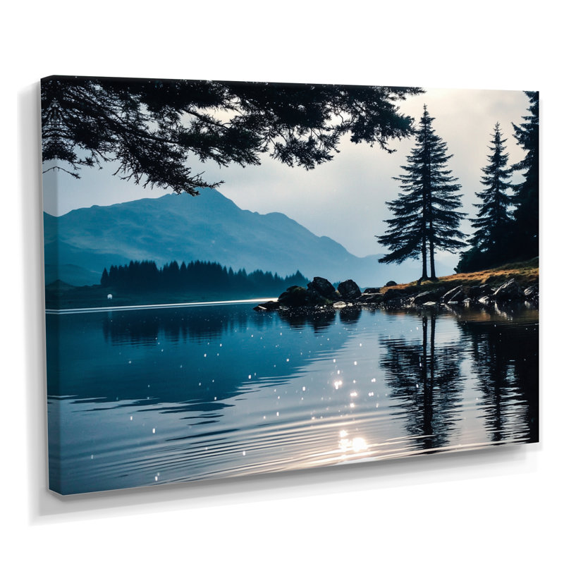Morning Lake Calm In Vancouver - Vancouver, reproduction d'art sur toile, paysage urbain noir, H 12 po x l 20 po