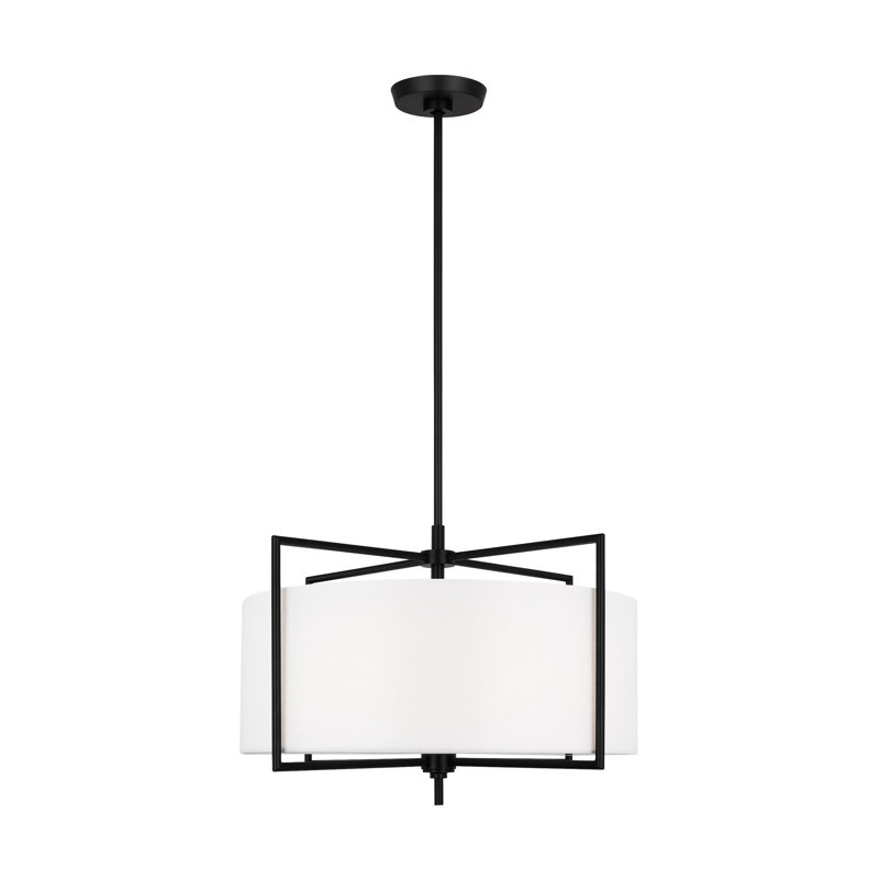Luminaire suspendu tambour 1 lumière Nolia Framlingham, Fer vieilli, H 15,63 po x l 23,25 po x P 23,25 po