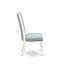 L'ensemble de salle à manger 5 pièces comprend une table de salle à manger ronde avec piédestal et 4 chaises rembourrées en tissu bleu lin, blanc lin-443064788-443064795-443064799