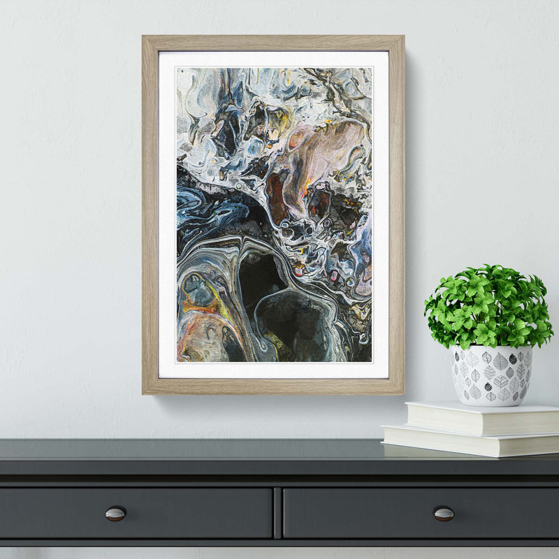 Shadows in Abstract - Picture Frame Graphic Art Print, Oak, 91cm H x 60cm W x 2cm D