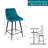 Scheel 24'' Square Seat Velvet Upholstery Channel Tufted Counter Height Bar Stool-1150664345