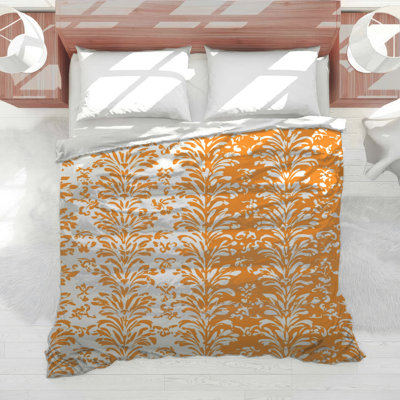 Orange Damask Pattern Comforter