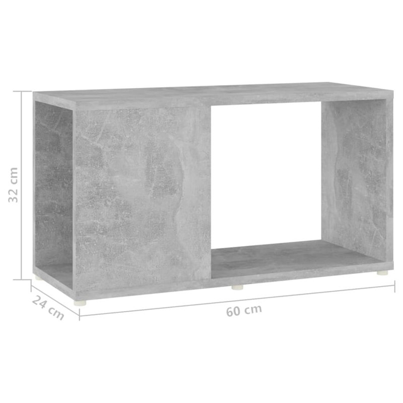 Ginas Floor Shelf End Table, Concrete Grey