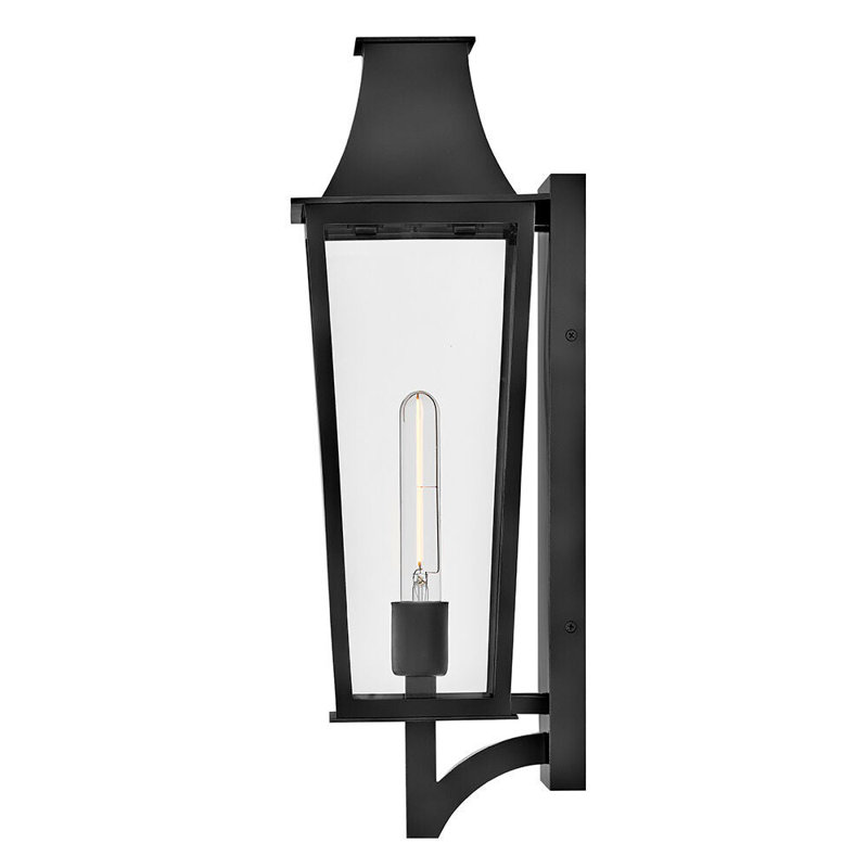 Georgetown 1 - Light Outdoor Wall Lantern, 21.75" H x 7" W x 8" D, Black