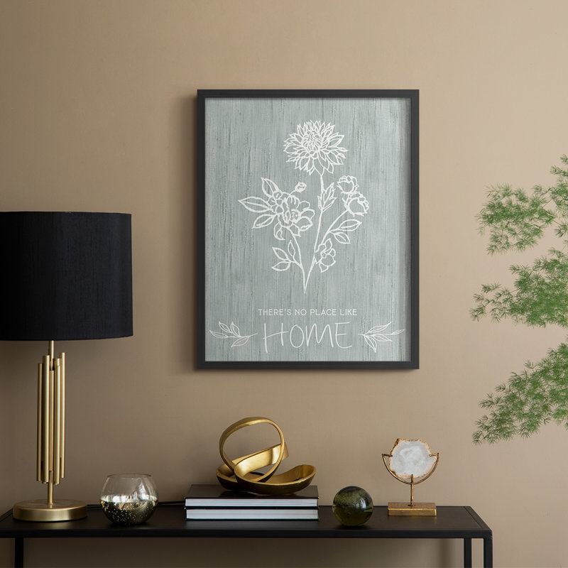 «No Place Like Home», reproduction encadrée en bois massif, Noir, H 21 po x l 17 po