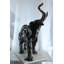 Statue éléphant en aluminium avec trompe surélevée NIFao Majestic - Sculpture décorative pour espaces intérieurs et extérieurs - Grand 33 po x 25 po x 44 po
