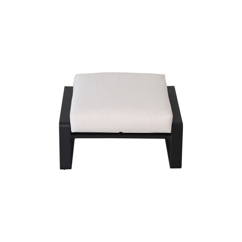 2 repose-pieds légers avec assise en aluminium et coussins beige - Structure