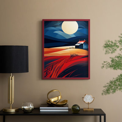 Paysages série Cxxviii - reproduction encadrée de qualité supérieure - prête à être accrochée - aucun clou requis