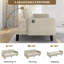 Causeuse convertible à accoudoirs carrés 63 po avec accoudoirs carrés et ports USB, beige-111010869