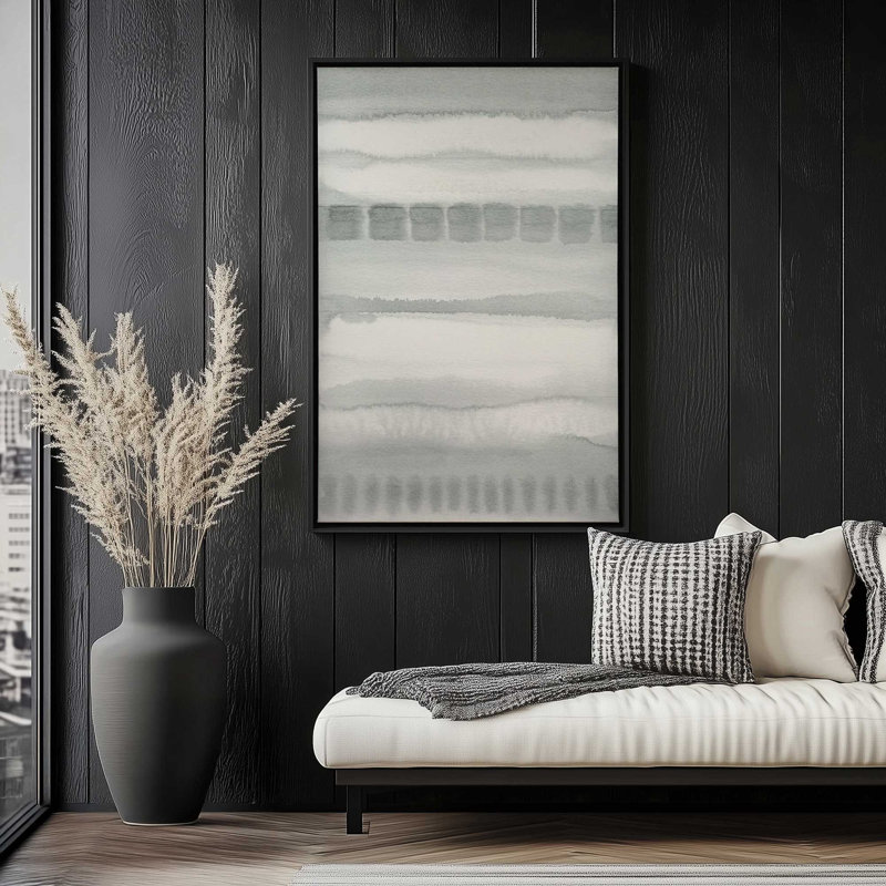 Impression sur toile Soft Gradient Stripes II, Cadre américain en érable flottant, H 18,75 po x l 12,75 po x P 1,75 po