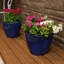 Jardinière extérieure ronde en céramique 9,5 po x 9,5 po x 8 po Chalet - bleu impérial-343455990-343419991