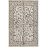 Indo Oriental Area Rug in Ivory/Green/Beige
