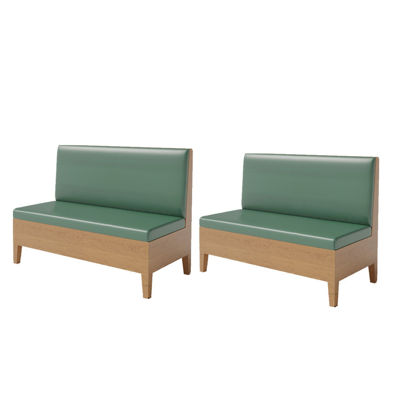 Ensemble de 2 bancs rembourrés en bois massif vert