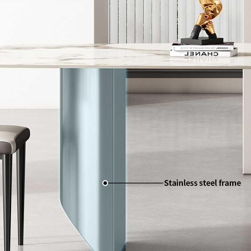 Table de salle à manger simple et luxueuse légère et moderne, H 29,5 po x L 70,8 po x l 35,4 po