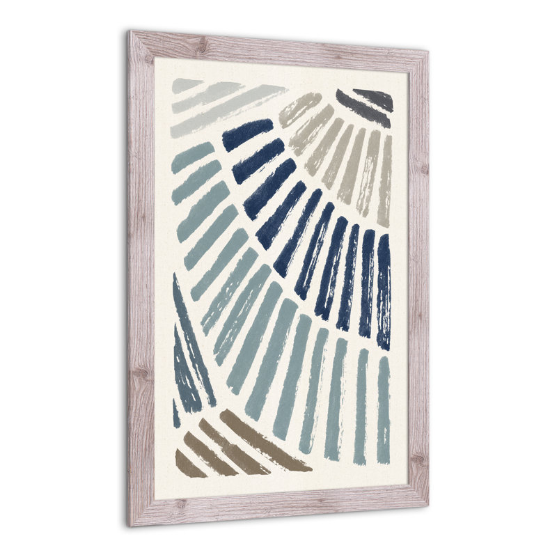 Blue Sun Rays - Peinture, H 36 po x l 24 po x P 0,75 po, Cadre photo blanc en acrylique
