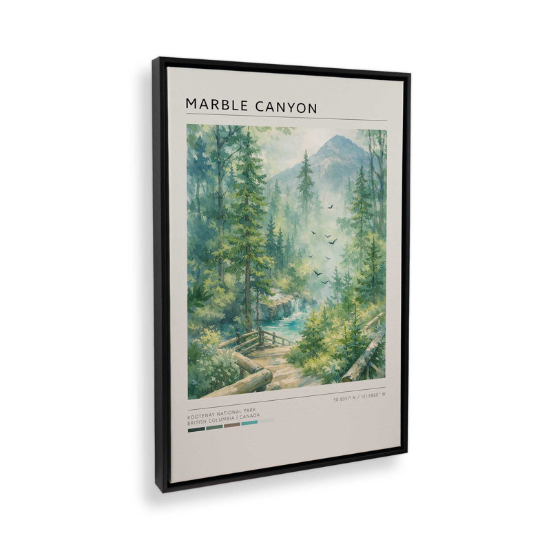 Marble Canyon, reproduction d'art sur toile, 32 po x 48 po, Cadre flottant noir satiné