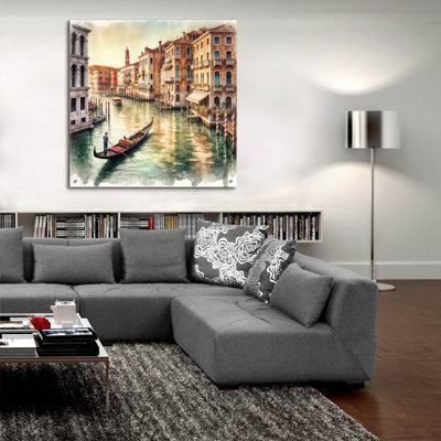 «Venice Italy Watercolor Square» par Rey Klimt, art mural acrylique