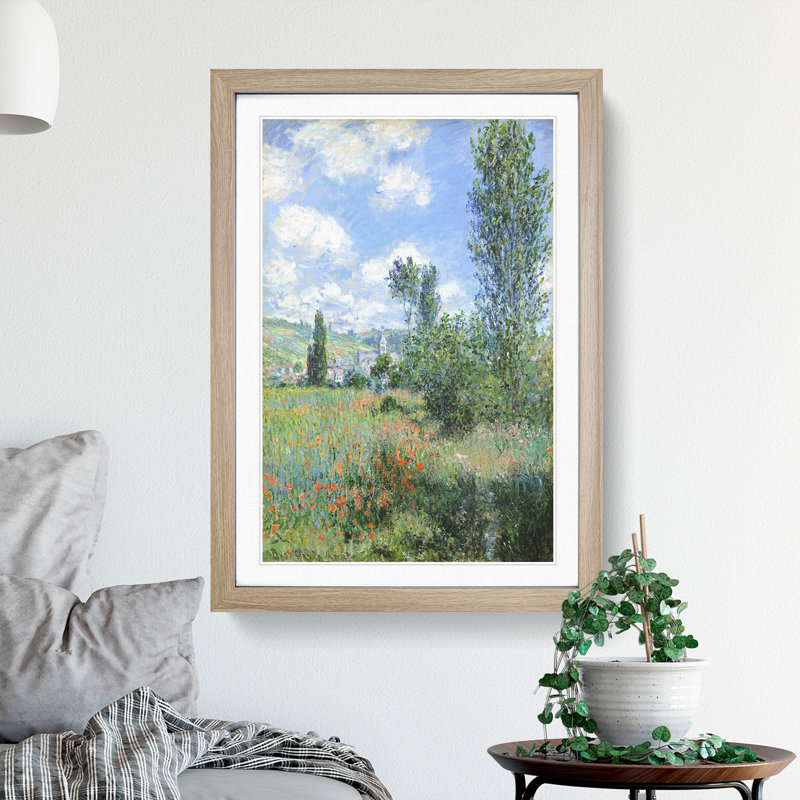View of Vetheuil Vol.2 by Claude Monet - Picture Frame Painting, 65cm H x 48cm W x 2cm D, Oak