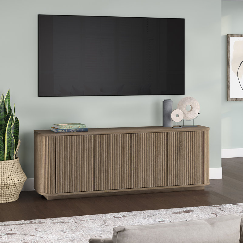 Celicia TV Stand for TVs up to 75", Antiqued Grey Oak