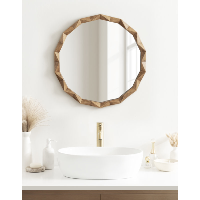 Miroir de salle de bain, Bois brun moyen