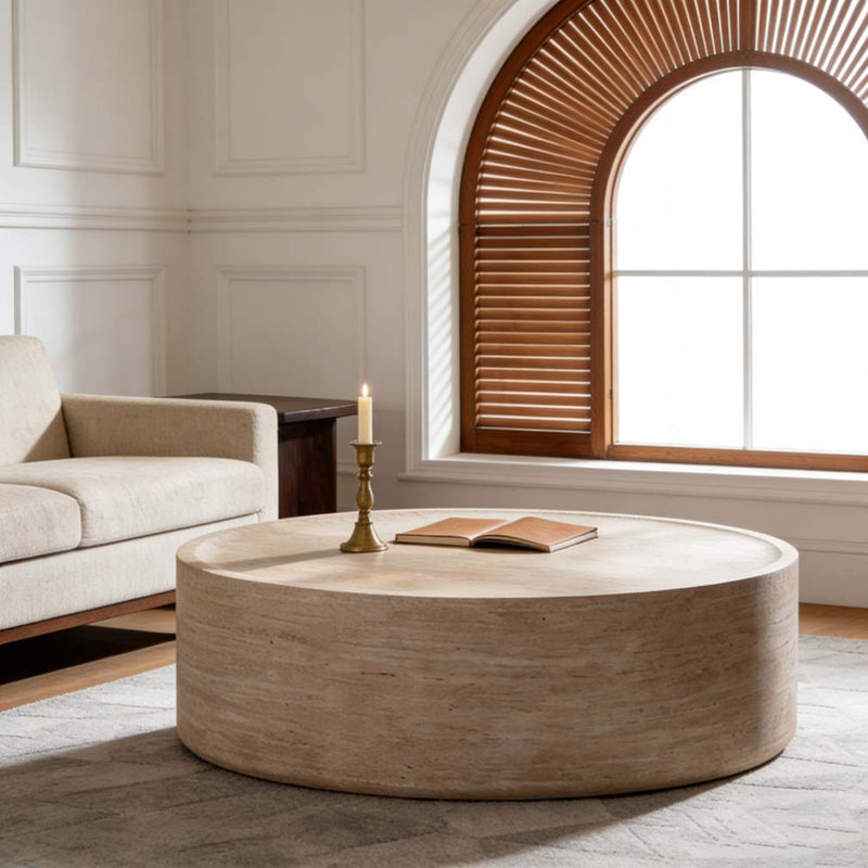 39.37" Round Coffee Table, 12.01" H x 39.37" L x 39.37" W