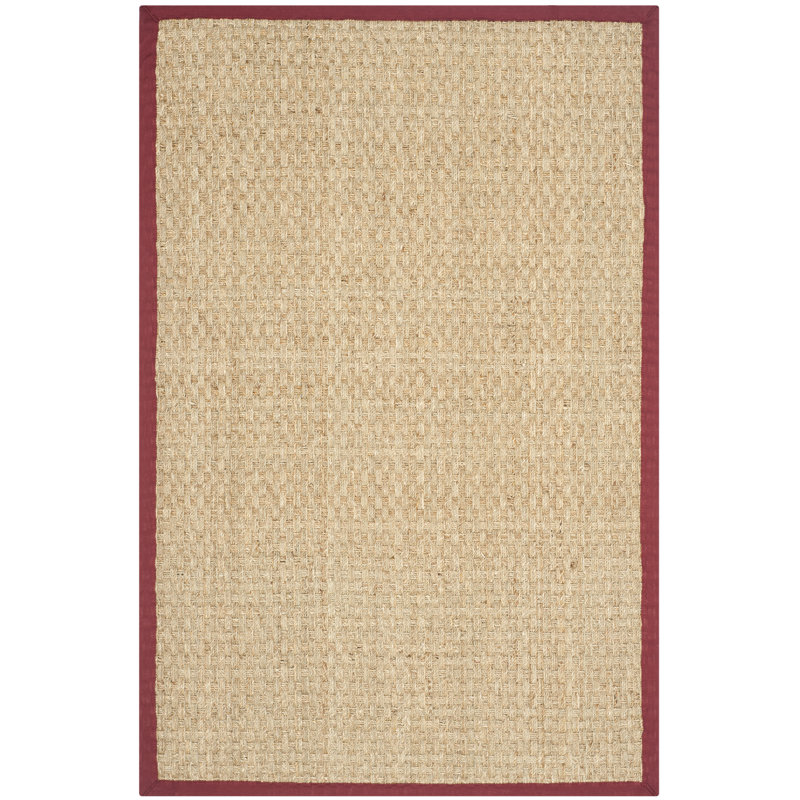 Delapena Hooked Rug, Rectangle 122 x 183 cm, Natural/Red