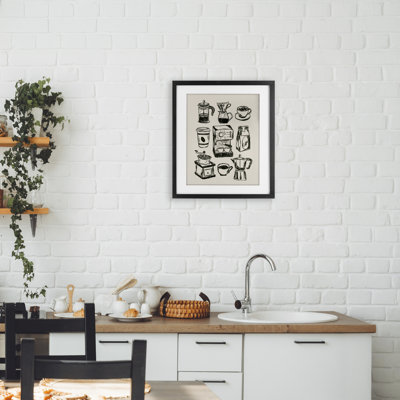 "Coffee Coffee", "Divers Brews", reproduction encadrée sous verre, conception de JJ Design House LLC