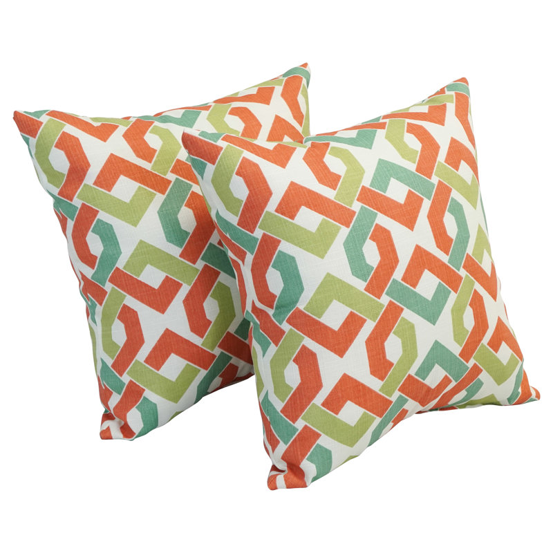 Coussin intérieur / extérieur de la collection Outdoor Cushion, Bleu / Orange