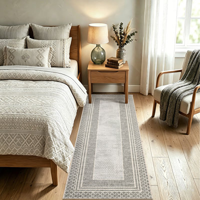 Tapis moderne pour le salon Tapis géométriques pour la chambre à coucher Tapis à bordure lavable Tapis antidérapants pour la salle à manger Bureau Ferme Décor à la maison