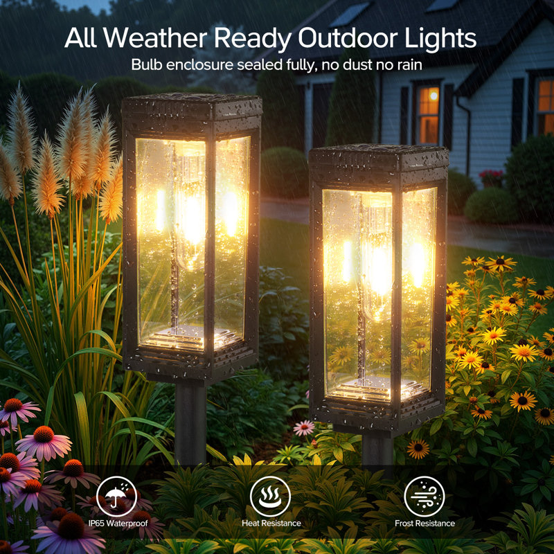 Solar Pathway Lights Outdoor, 2X Bigger & Brighter Solar Lights Outdoor Waterproof, Over 15 Hours Outdoor Solar Garden Lights, Auto On/off Solar Lights For Outside Pathway Yard Walkway Driveway Patio