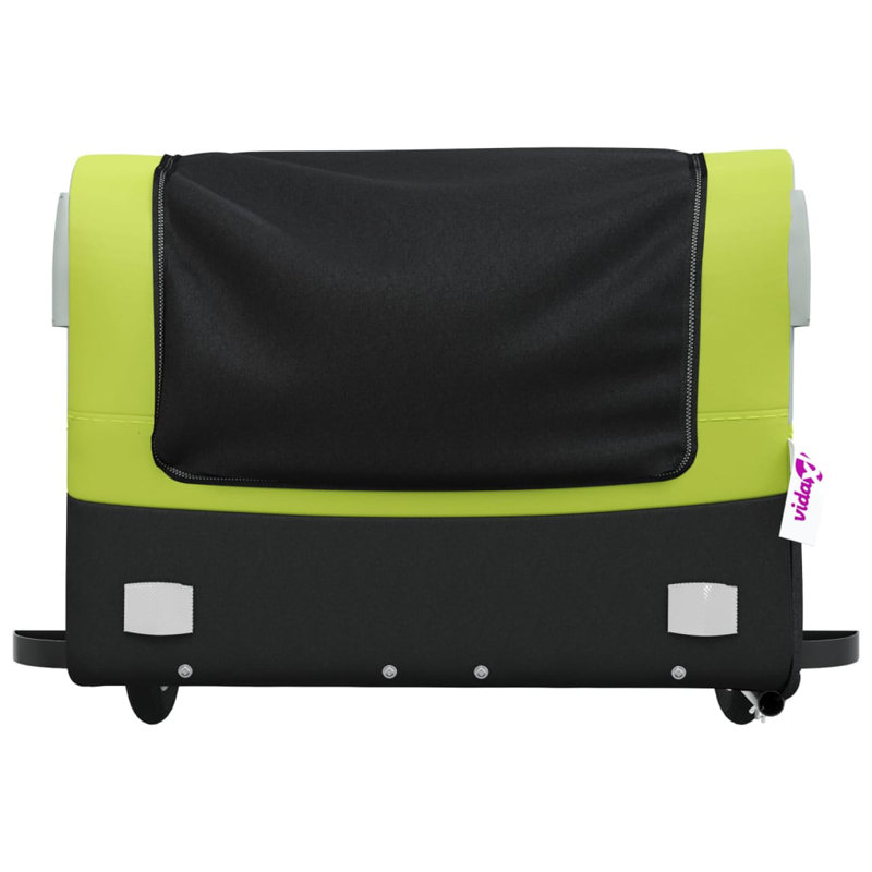 Bike Trailer Iron, Black/Green, 59cm H x 137cm W x 69cm D