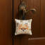Pomeranian Coffee Bar Hanging Square Fabric Ornament 3.5 × 3.5-2087200901