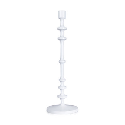 Lilou Matt White Metal Taper Candle Holder
