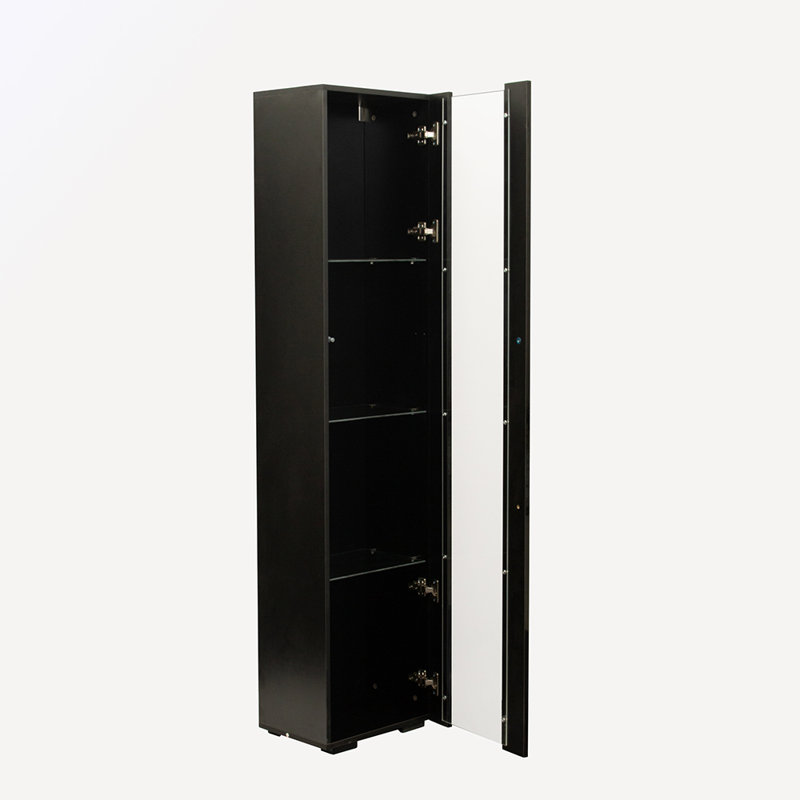 Armoire vitrée 67 po à 4 tablettes vitrées, Noir, noir, noir, noir