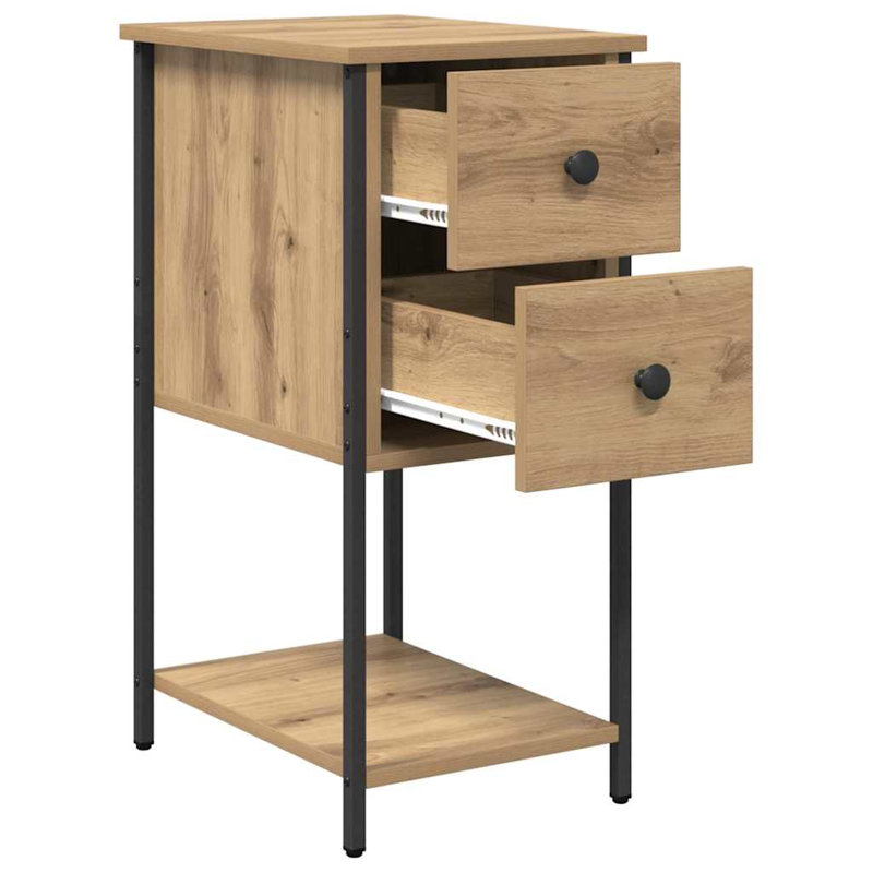 Bedside Cabinet 2 Pcs 32 X 42 X 70 Cm Engineered Wood, Artisan Oak