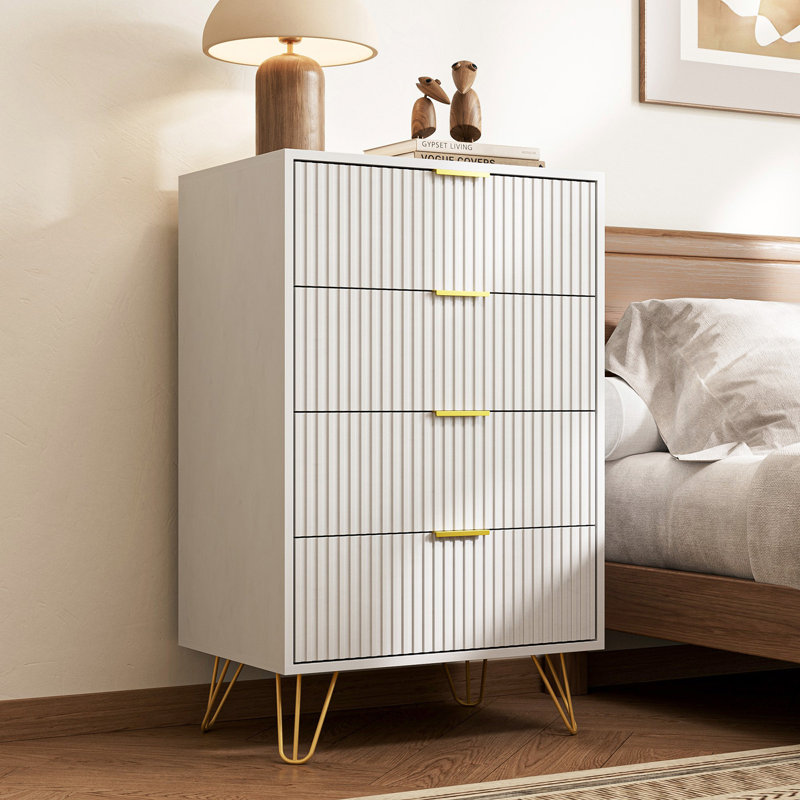 Veledin 23.6'' W 4 - Drawer Dresser, White